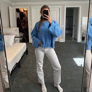 Gap CashSoft Cropped High V-Neck Sweater – Size XL